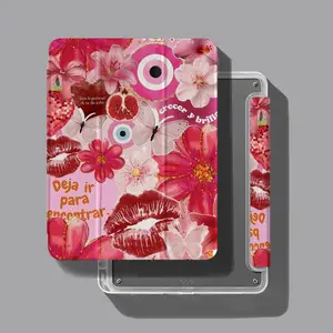 Polka Dot Cute Cat Pattern Acrylic Back Case for iPad, Anti-Drop Stand Function, Enhanced Protection for iPad 7/8/9, Air 5/4, Pro 11, Tablet Protective Cover