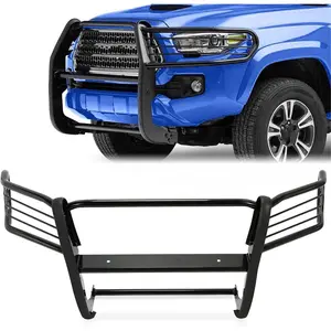 KQQIO Brush Grill Guard Compatible with 2005-2014 Toyota Tacoma Front Bumper Grille Guard Protection Bull Bar Powder Coated Steel Black