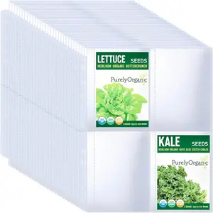 30 Pack 120 Pockets Seed Packet Binder Sleeves, Garden Seed Storage Organizer Pages for 3 Ring Binder, Slot Size 3.5"x 5", Seed Saver Protector Sleeves for Seed Holder Container