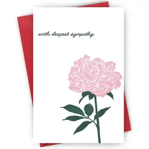 Elegant Sympathy Greeting Card, 1/3/50pcs Flower Pattern Sympathy Card, Greeting Card for Expressing Condolences, Small Business Supplies
