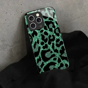 Featuring an emerald leopard print design, this glass phone case offers a smooth, skin-friendly touch and a premium glass-like finish. Compatible with iPhone 17, 16, 15, 14, 13, 12, 11, Samsung, and other series models, it makes for a perfect gift for fri