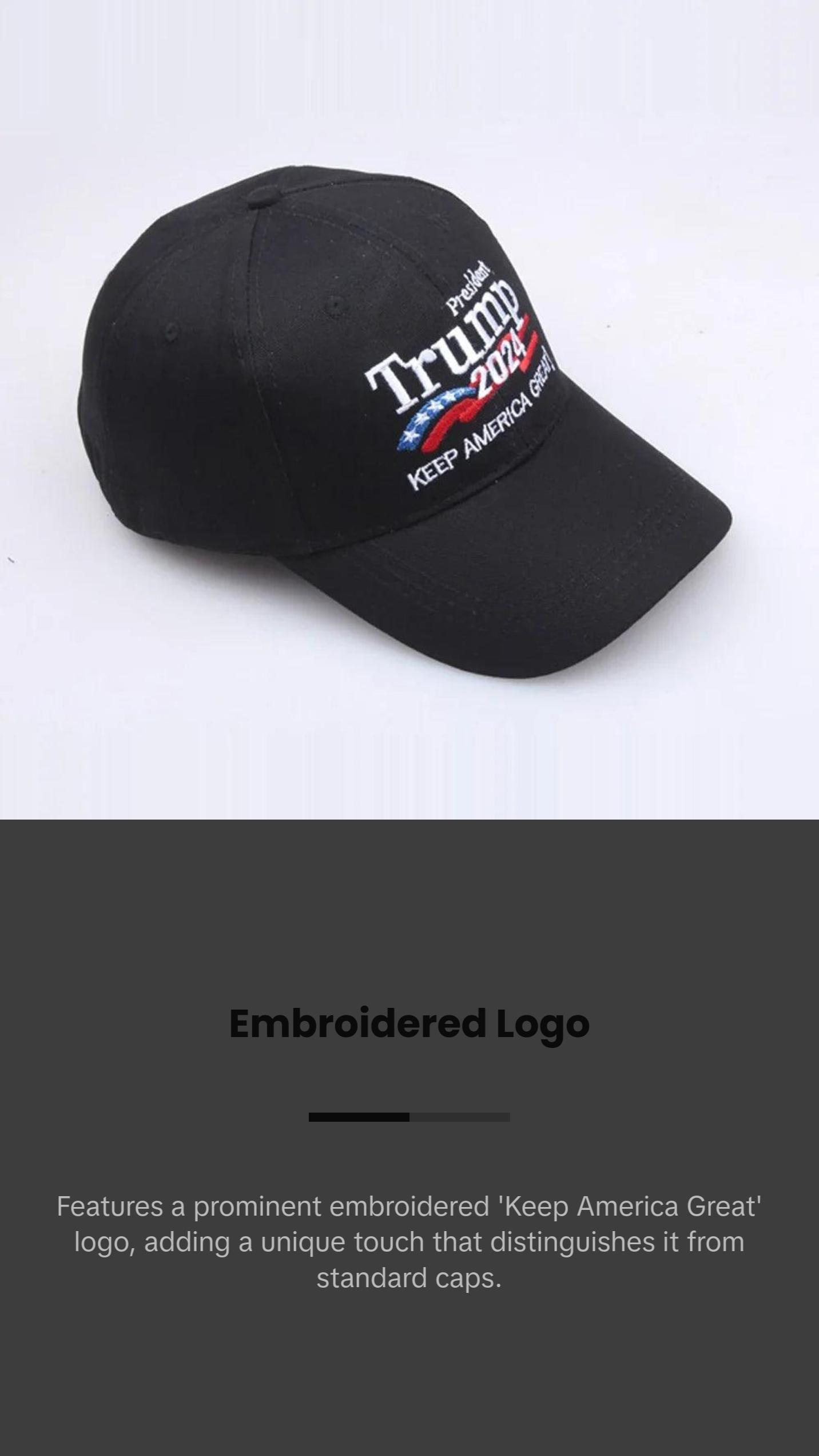 Keep America Great 2024 - Embroidered Trump Baseball Cap
