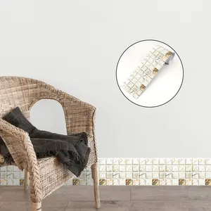 Stone Texture Decorative Wall Stickers, Self-Adhesive Removable Tiles Decals for Kitchen Living Room Renovation, Corner Decoration