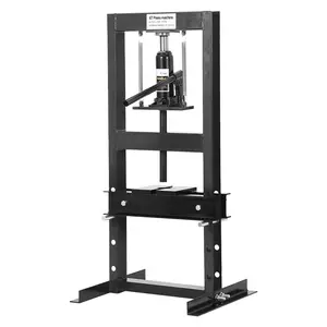 Garvee Hydraulic Shop Press, 6T H-Frame Garage Floor Hydraulic Press, 4 Adjustable Height, with 2 Moveable Press Plates, for Professional Users, Black