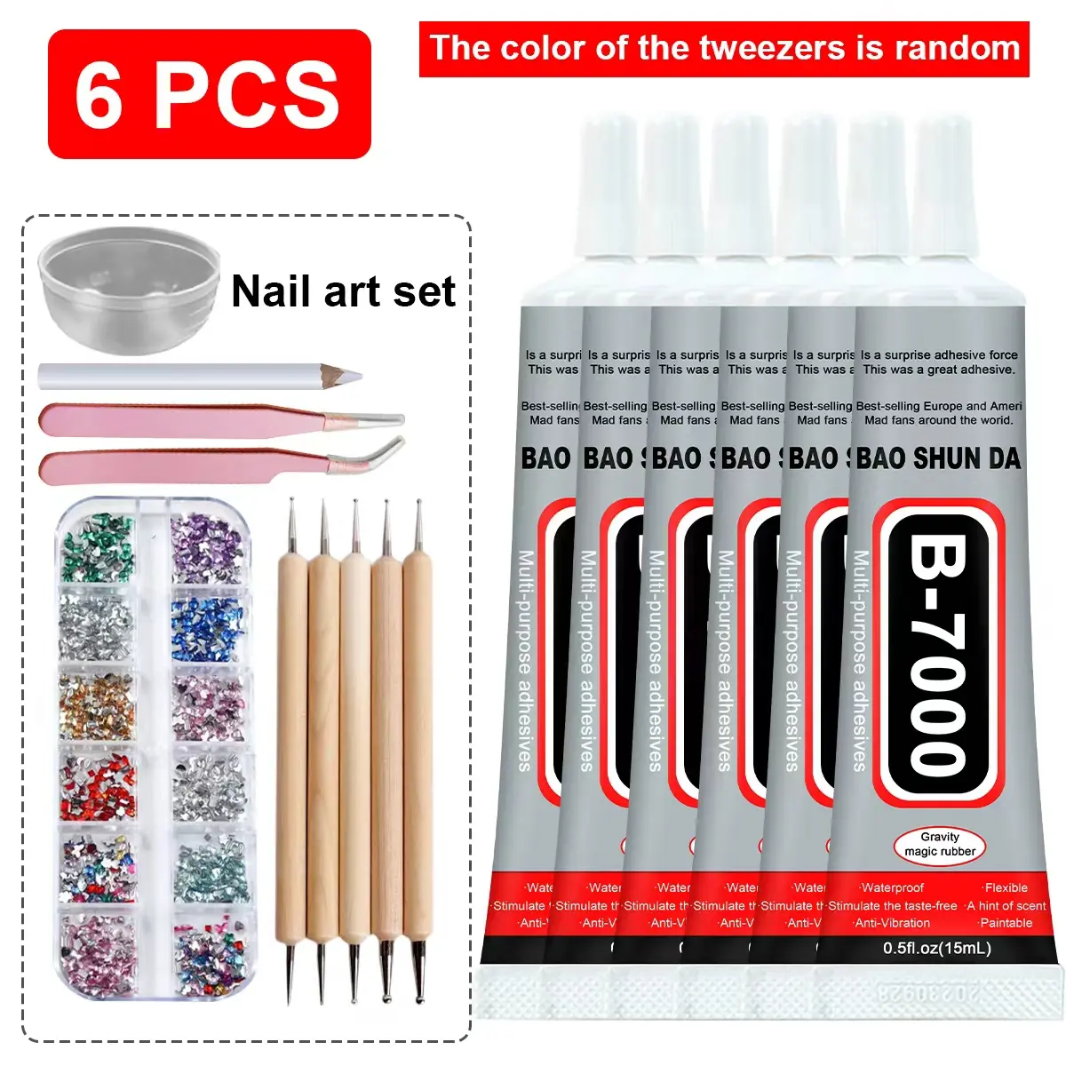 Multipurpose B7000 Adhesive 15ML, Waterproof Adhesive, 1/3/6 pieces craft making kit, suitable for DIY crafts, jewelry making, mobile phone screen repair and bonding, diamond painting decoration, holiday supplies - TikTok Shop Multipurpose B7000 Adhesive 15ML, Waterproof Adhesive, 1/3/6 pieces craft making kit, suitable for DIY crafts, jewelry making, mobile phone screen repair and bonding, diamond painting decoration, holiday supplies - TikTok Shop