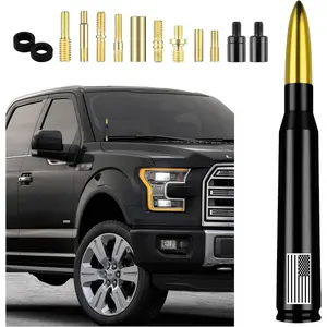 American Flag Car Bullet Antenna,Truck Exterior Decoration Accessories[New Upgrade Flag Design] Car Antenna Replacement for Car SUV Truck Most Auto Cars Antenna Accessories (Gold)