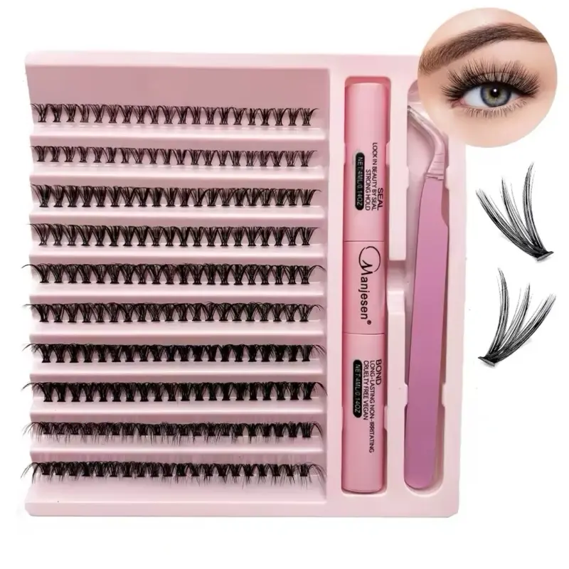 DIY Lash Extensions - Set of 12 Hair Rollers in Pink Box with Lash Pins and Brush
