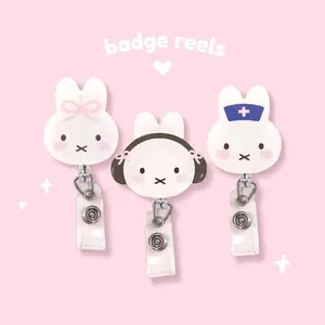 Bunny Rabbit Retractable ID Badge Reel / Doctor / Nurse / Medical Worker / Coworker