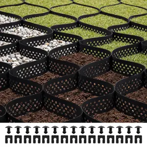 VEVOR Gravel Grid, 3 Inch Depth, 24.93 x 9.52 FT / 7600 x 2900 mm, 1880 LBS Per Sq ft Grass Ground Retainer, Permeable Geo Grids Driveway Stabilization, for Garden, Patio, Walkway, RV Parking SlopesSummervibes