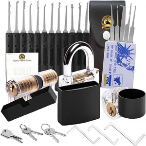 [Copy of] Brass Door Kick Plates Pick Waterproof Suitable for Outdoor Fence,Sheds, Storage Unit,with Stainless Steel Keys Long Lock Set Kit Gate, Toolbox,Trailer,Garages Picking