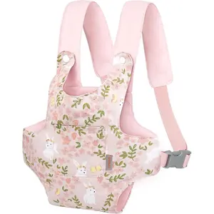 Baby Doll Carrier for Kids, Reborn Dolls Carrier Accessories for Girls & Toddlers, Baby Dolls Sling Carrier with Adjustable Straps - Pink - Rabbit Garden