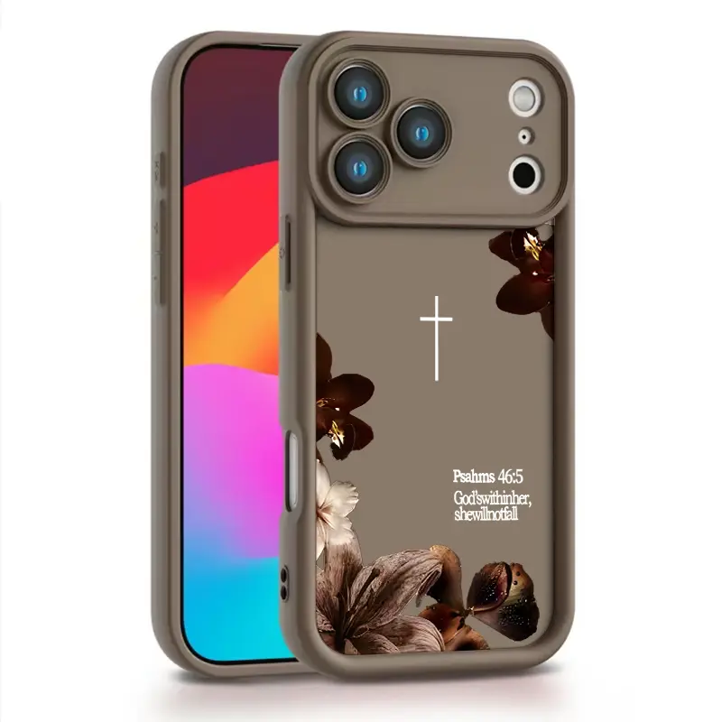 TPU Cellphone Cover & Casing, Dark Florals & Minimalist Cross Design, Thick Soft Back, Raised Camera Step - Cloud-Like Comfort for iPhone 17-13, X, XS Mobile Devices | Phone Accessories, Protective