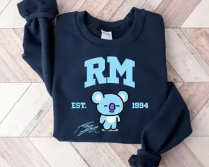 Women's RM Cartoon Koala Long Sleeve Sweatshirt - Printed 1994 Est Graphic, Vintage Style, Ribbed Comfortable Fabric, Casual Everyday Wear