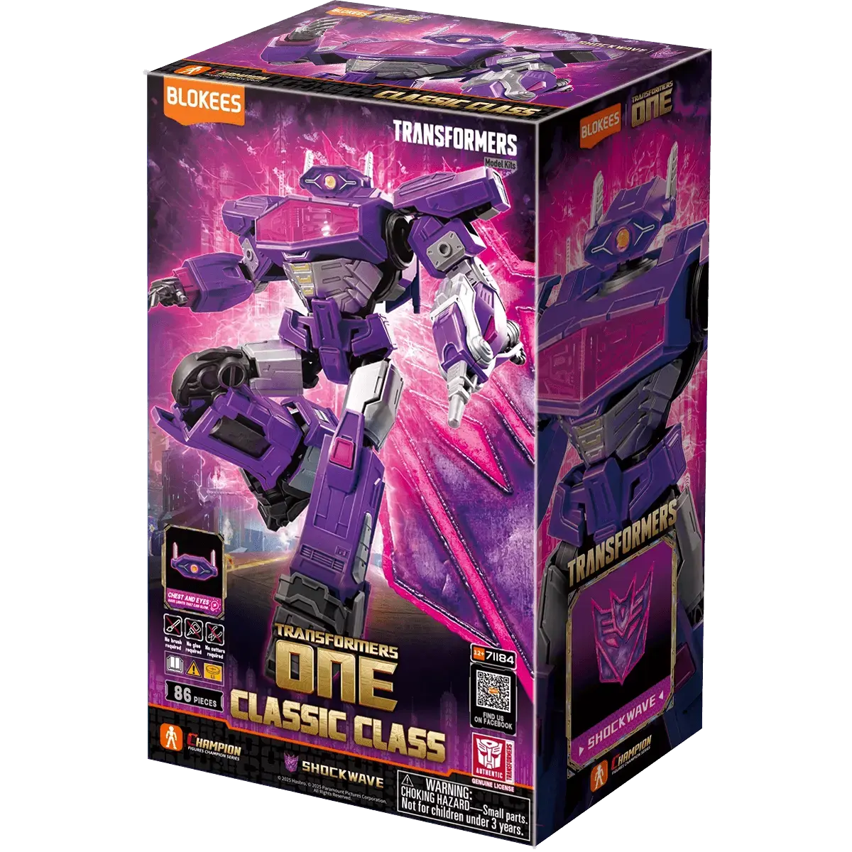 Blokees Transformers Shockwave Collectible Robot Toy | Classic Class 18 with Light-Up Eyes