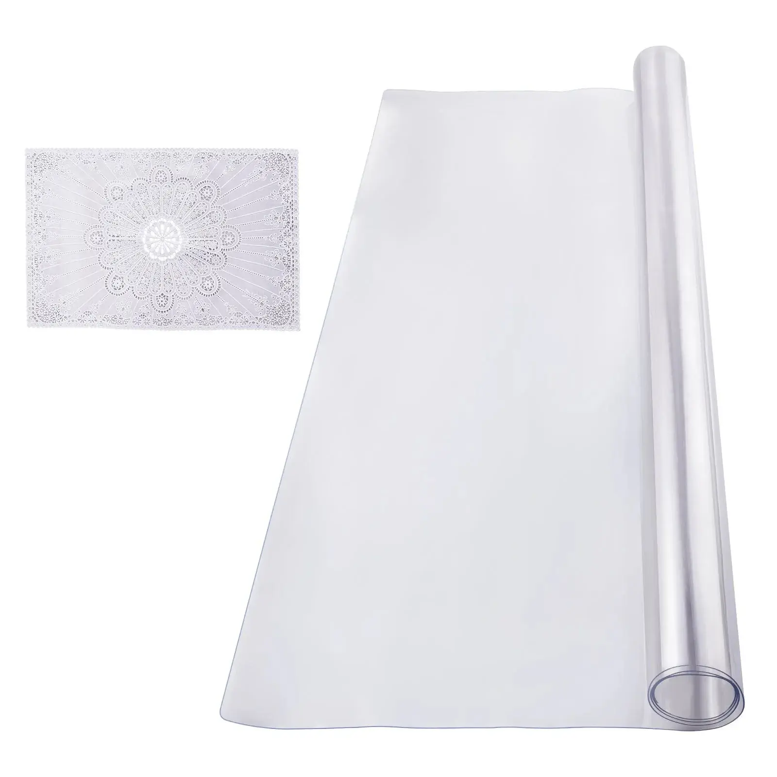 VEVOR Plastic Table Cover, 30 x 60 Inch 1.5 mm Thick Clear Table Protector, Rectangle PVC Desk Mat, Waterproof & Easy Cleaning Desk Pad Tablecloth, for Office Dresser Dining Room Table Night Stand