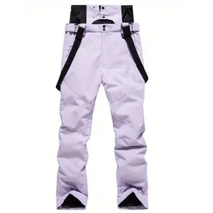 Women Men Waterproof Ski Pants Softshell Fleece Lined Outdoor Walking Trousers Warm Thicken Padded Hiking Ski Pants