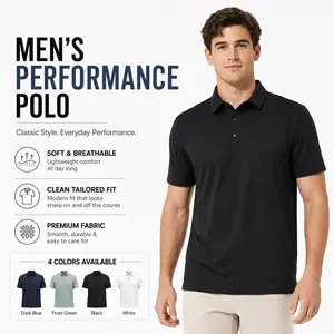Separatec Men's Short Sleeve Athletic Polo Shirts - Cotton-Like, Quick-Dry, Moisture-Wicking Fabric for Golf, Casual Use