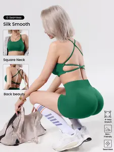 New Women's Sports Set with Backless Design, High-Waisted Butt-Lifting Shorts, Sports Bra Shorts, Yoga Fitness, Fitness Activewear, Running Sportswear, Sports Jogging Wear, Summer Sports Clothes, Performance Activewear