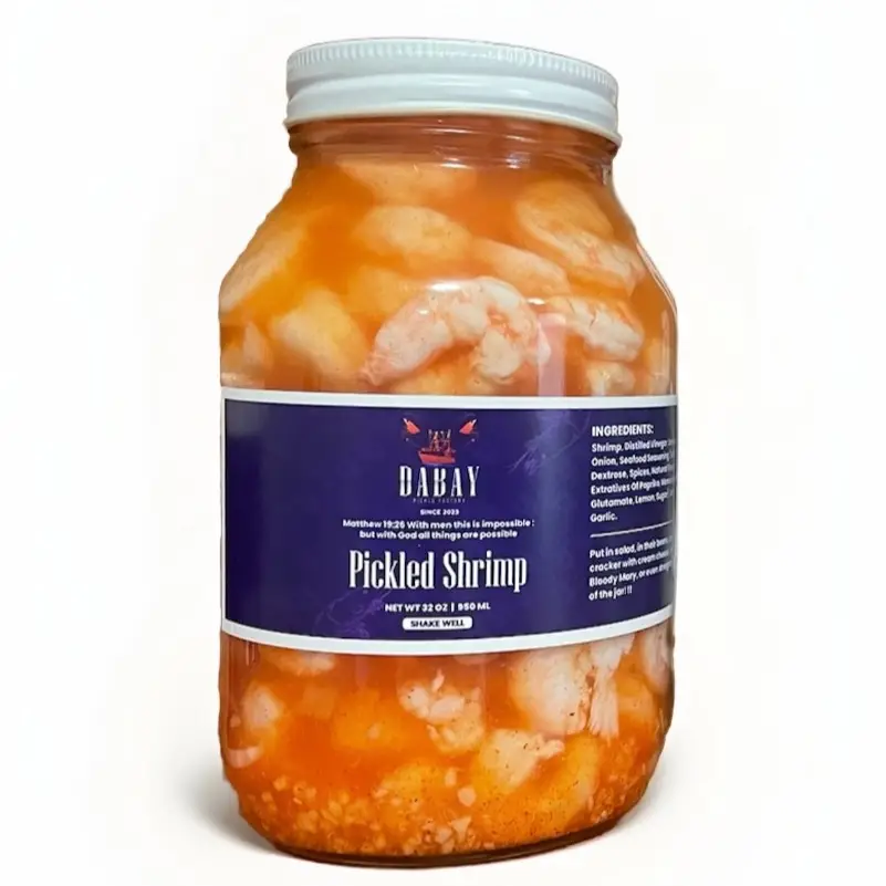 Da Bay Pickle Factory+seafood Pickled Shrimp +Instant Marinated Food Jar Salt Garlic vinegar seafood seasoning+snack\addition to salad or crackers rea