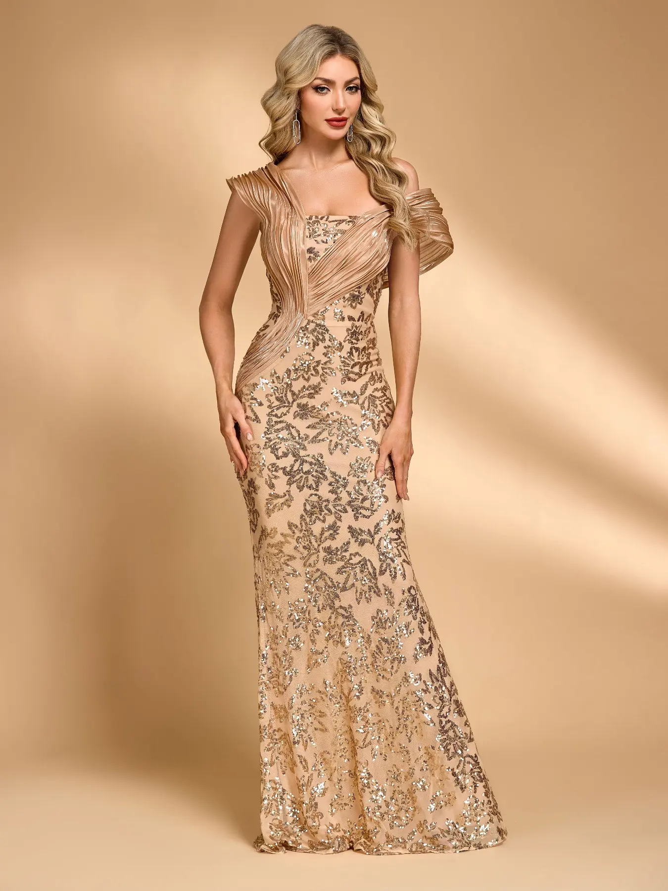 Blueplum Y2K Fashion Pleated Twist Patchwork Asymmetrical Floral Aesthetic Evening Gown, Luxurious Sleeveless Dress, Starfish Style Formal Dress for Women, Formal Wear, Evening Party Wear, Elegant Evening Wear, Evening Party Dresses, Elegant Party Apparel