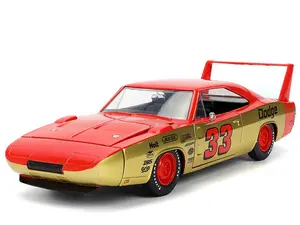 Jada Toys  1:24 1969 Dodge Charger Daytona #33 Red/Gold Bigtime Muscle
