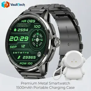 H100 Round Android Smartwatch Android 8.1 Dual System SIM Card Support 6MP Pull-Out Rotating Camera GPS