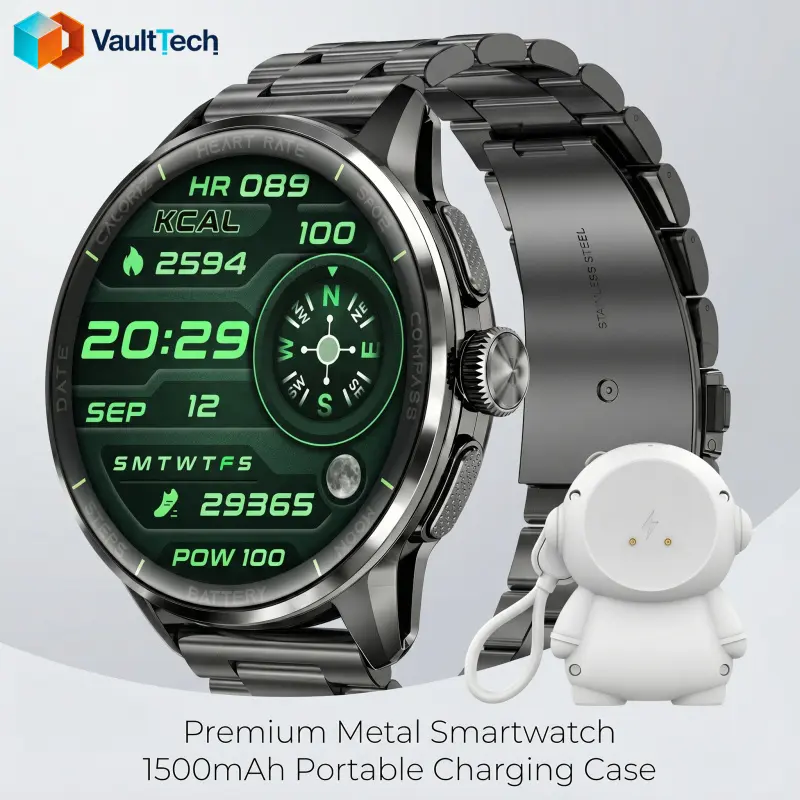 H100 Round Android Smartwatch Waterproof Smartwatch Android 8.1 Dual System SIM Card Support 6MP Pull-Out Rotating Camera GPS