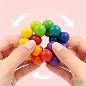 3D Magnetic Fidget Orbs - Satisfying Snap Stress Relief Toy for Kids & Adults, Sensory Rainbow Ball Puzzle, Desktop Decompression Toy, Perfect Calm Down Activity for Travel, School & Office