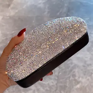 1pc Black Rhinestone-Embellished Glasses Case - Sparkling Artificial Rhinestone Inlay, Durable Portable Protective Eyewear Storage Box for Fashion Glasses & Myopia Glasses, Trendy Gift for Men (Valentine's Day, Thanksgiving, Lunar New Year)