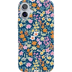 Casely iPhone 16 Case | Full Bloom | Navy Floral | Compatible with MagSafe | Classic Ultra Thin Design