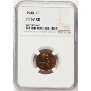 Proof Lincoln Cents (1940 1C, RD)