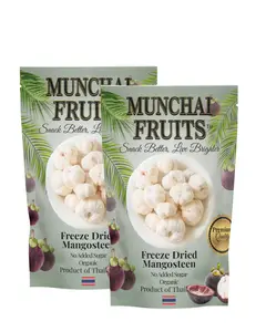 Munchai Fruits Freeze-Dried Mangosteen Family Size 2-Pack 100g Organic No Added Sugar Premium Quality Snack from Thailand