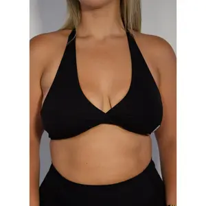 SoftFit Halter Sports Bra Black