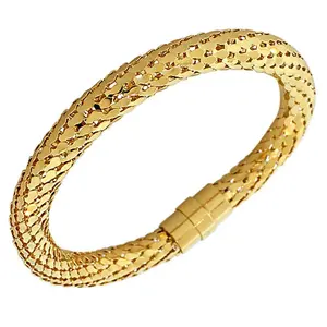 Snake Skin Gold Bangle