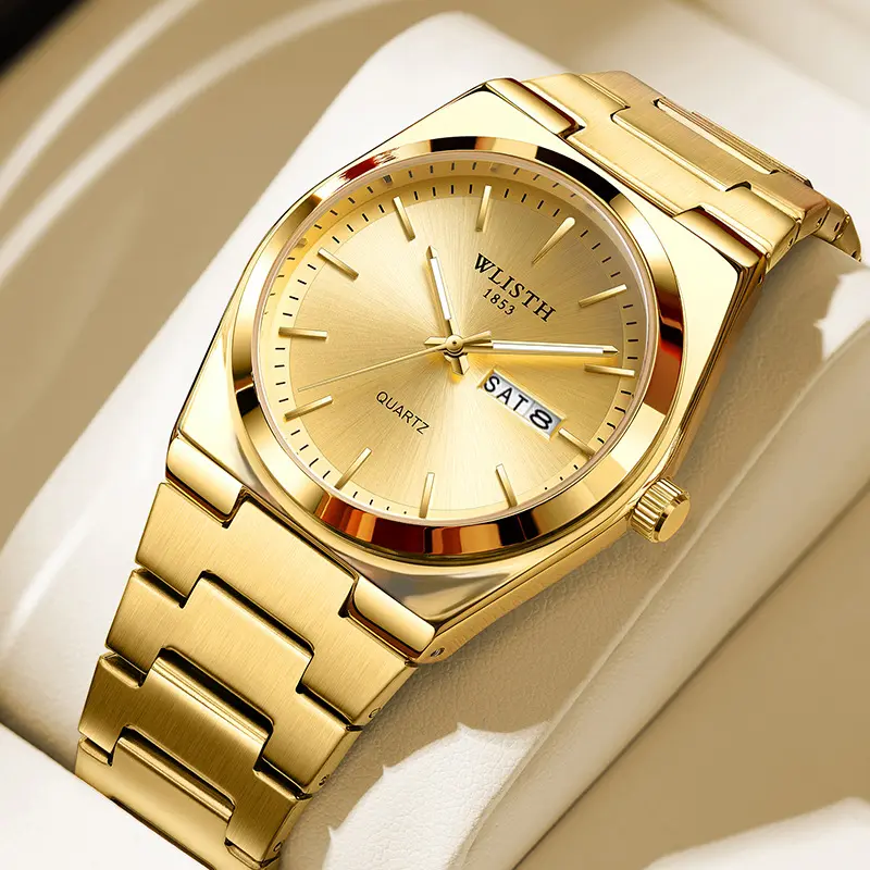Men's Classic Sports-Style Alloy Watch with Quartz Movement, Round Solid Analog Dial, Multi-Language Face for Business - Batteries Included
