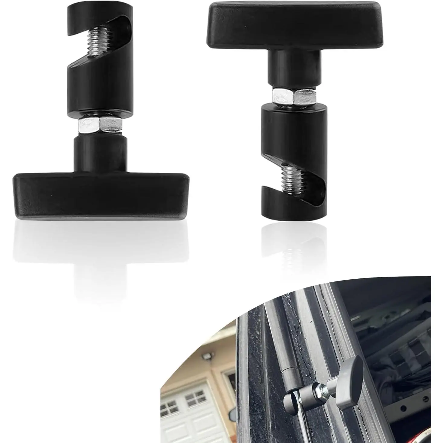 2 PCS Universal Fit Car Engine Hood Support Rod Replacements - Ergonomically Designed Metal Strut Clamps, Excellent Load-Bearing Anti-Slip Durable Automotive Lifting Tools for Cars, Trucks (Black)