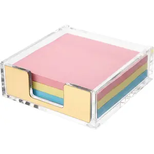 Sticky Note Holder,   Note Holder for Desk,  Sticky Notes Dispenser Memo Pad  Organizer, Clear  Desk Accessories Aesthetic Office Supplies for Desk  Office School