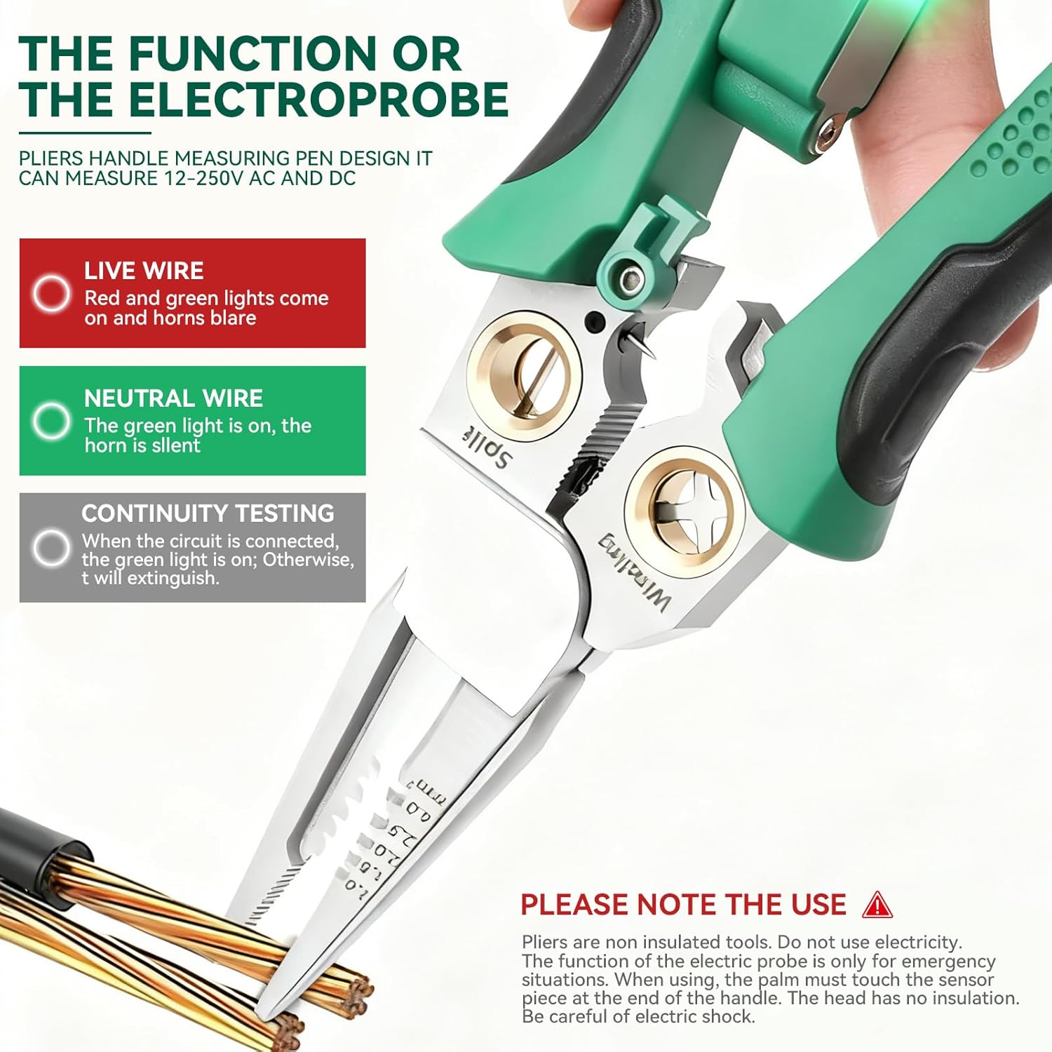 8 In 1 Wire Stripper With Voltage Tester Multi-Function Electric Wire Stripping Tool For Cutting And Pulling Pliers Electrician Repair Tool Wire Strippers Electrical