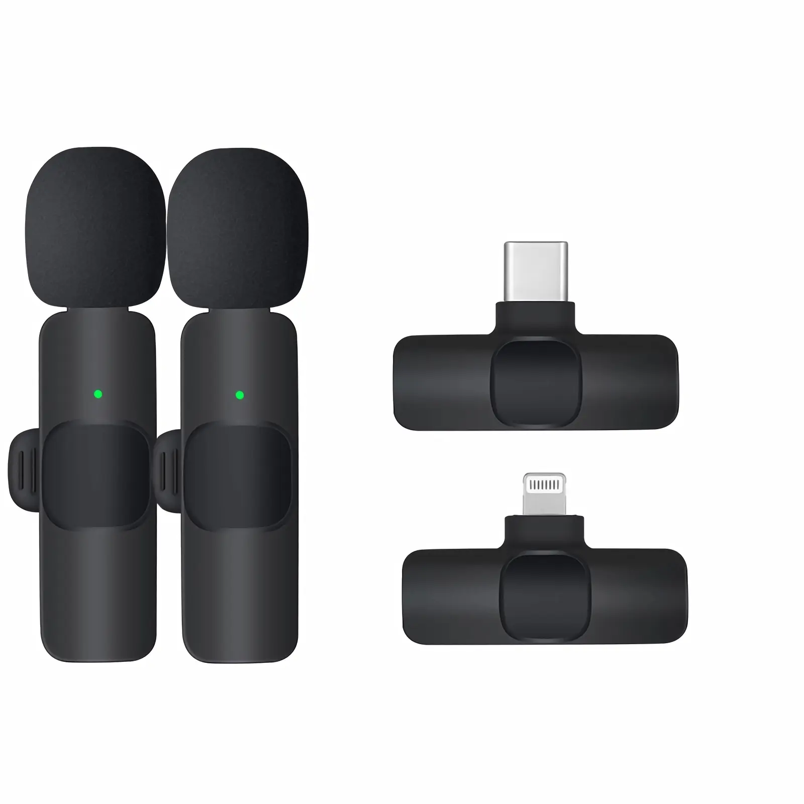 2 Pack Wireless Microphones for iPhone iPad, Type-C Professional Mics for Video Recording Interview Conference Podcast Vlog YouTube TikTok