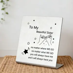 Stainless Steel Keepsake Plaque, Personalized Gift for Sisters & Brothers, Durable Metal Design, Ideal for Special Occasions