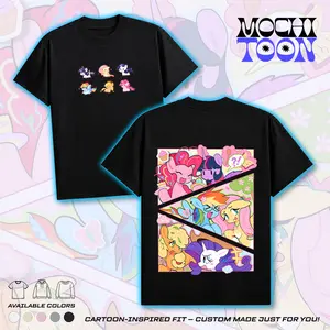 My Little Pony 6 Mares Graphic T-shirt MLP Friendship Is Magic Hoodie Crewneck Sweatshirt - Premium 100% Cotton Fabric Seamless Apparel | Cartoon Oversized Streetwear Classic Tee Merch Unisex Top Gift For Fans
