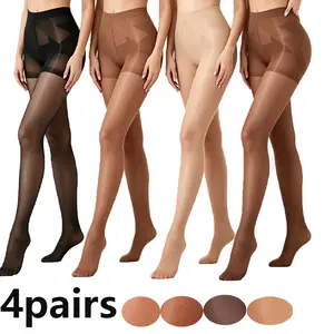 4 Packs Women’s 40 Denier Fun Colored Tights | Nude Tights with Reinforced Toe