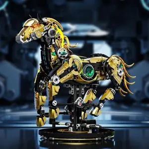 Creative Mechanical Horse Building Kit, Technical Assembly Bricks Model Engineering Toys, Diy Engineering Model, Gift for Adults & Kids, Holiday Birthday Gift, Building Block Sets, Creative Building Blocks