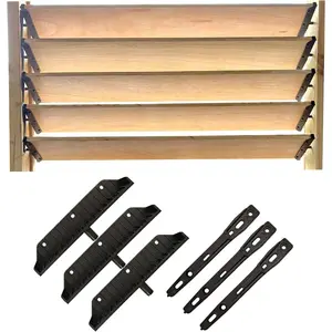 Louver Hardware System for Blinds and Shutters, Sunblind System Brackets, Louver Hardware Kit for Holding up to 11 48'' Boards Black