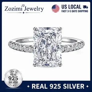 S925 Sterling Silver Tiny 1CT Radiant Cut Solitaire Ring for Women | Luxury Square Diamond-Style CZ Engagement Ring | Elegant Minimalist Design Hypoallergenic 925 Silver Band | Sparkling Prong Setting Statement Jewelry