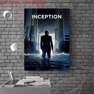 1 piece/set frameless canvas painting print poster, Classic Movie scenes Poster art，Inception Movie Poster， a perfect gift for Movie loves, ideal gift for bedroom, living room, dorm hallway, kitchen, mural, wall decoration, room decor
