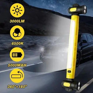 Rechargeable Magnetic Work Light 20W, LED Light Bar with 3 Lighting Modes, 360° Adjustable Angle, Strong Magnetic Base, IP65 Waterproof