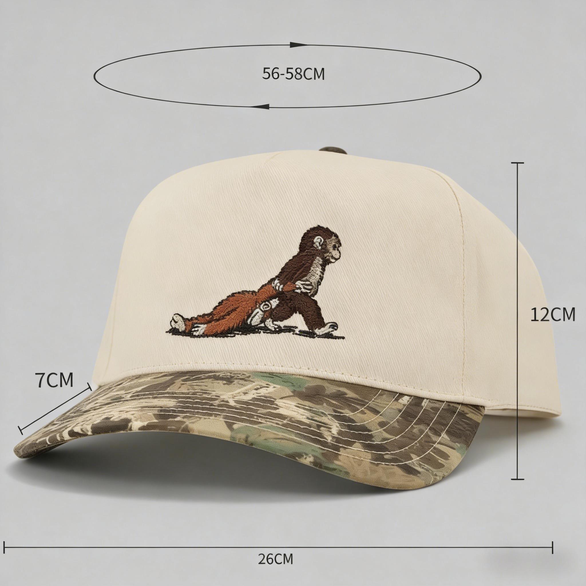 Punch Monkey Funny Embroidered Trucker Hat – Viral Streetwear Snapback Cap for Men Women, Adjustable Mesh Baseball Cap, Trendy Humor Hat, Everyday Casual Gift