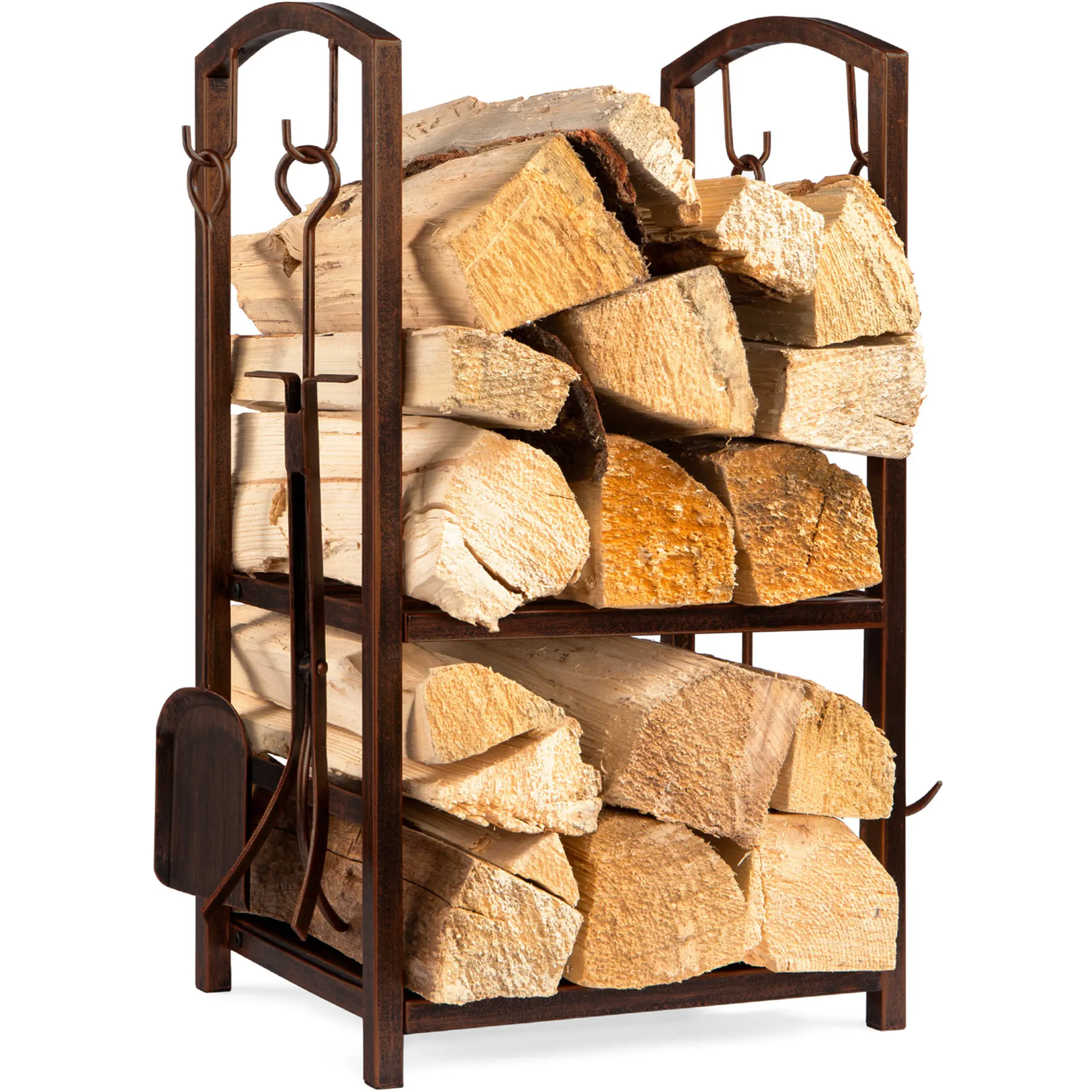 Best Choice Products 5-Piece Firewood Log Rack Holder Tools Set for Fireplace w/ Hook, Broom, Shovel, Tongs Best Choice Products 5-Piece Firewood Log Rack Holder Tools Set for Fireplace w/ Hook, Broom, Shovel, Tongs