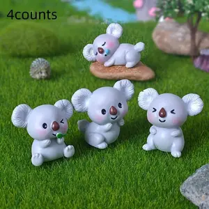 Cute Koala Miniature Landscape Ornament, Adorable Resin Decorative Accessory, Small Cartoon Animal Figurine, Home Decoration, Home Decor Ornaments